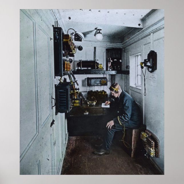 Póster Operador de Rádio Titanista do RMS SOS (Frente)