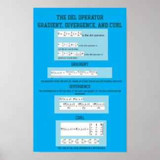 Poster Operador Del: Gradiente, Divergência e Rotacional