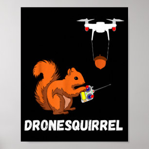 Poster Operadores de Tshirt Esquilo Drone Piloto Quadricó