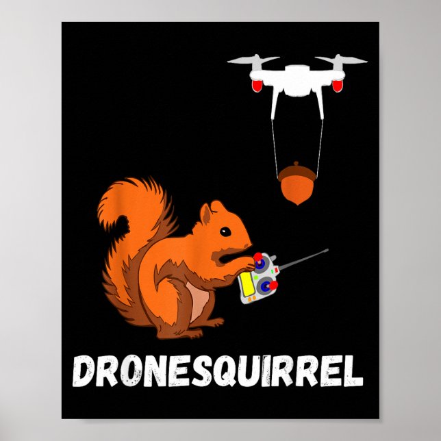 Poster Operadores de Tshirt Esquilo Drone Piloto Quadricó (Frente)