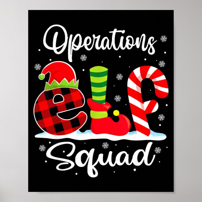 Poster Operations Elf Squad Christmas Manager Matching X- (Frente)