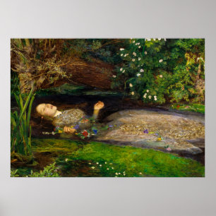 Poster Ophelia, 1851, por John Everett Millais