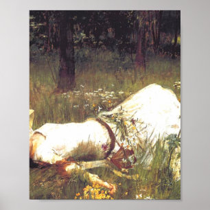 Poster Ophelia 1889 Por John William Waterhouse