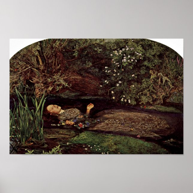 Poster Ophelia By Millais, John Everett (Melhor Qualidade (Frente)