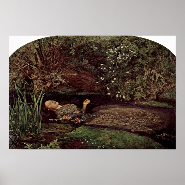 Póster Ophelia de John Everett Millais (Frente)