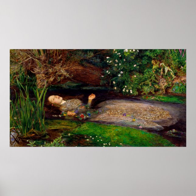 Poster Ophelia de John Everett Millais (1851) (Frente)