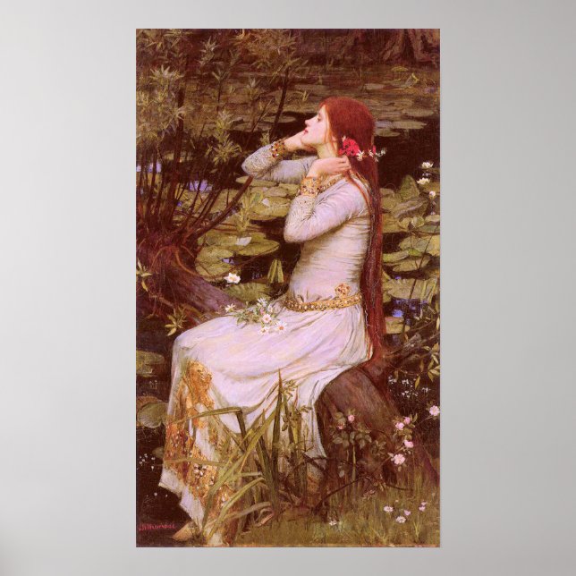 Poster Ophelia de John William Waterhouse (Frente)