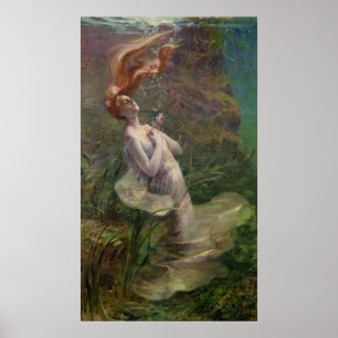 Póster Ophelia que afoga-se, 1895