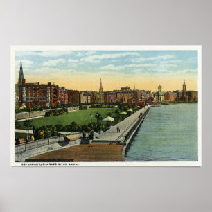 Poster Opinião da bacia e do Esplanade de Charles River