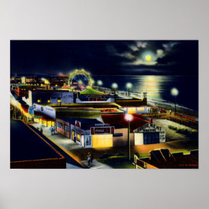 Póster Opinião da cidade de North Carolina da praia de