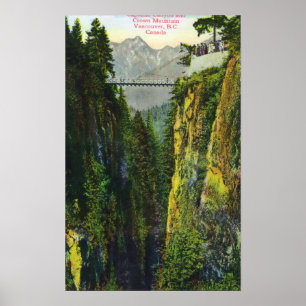 Póster Opinião da garganta de Capilano da montanha da