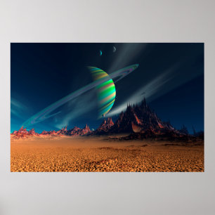 Póster Opinião da lua do planeta Newerades