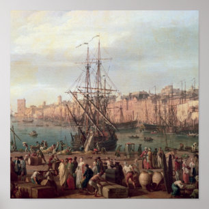 Poster Opinião da manhã do porto interno de Marselha