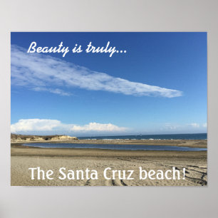 Póster Opinião da praia no passeio à beira mar de Santa