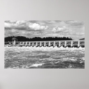 Póster Opinião da represa de Bonneville da fotografia