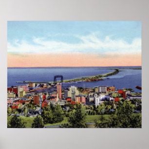 Póster Opinião de Duluth Minnesota Birdseye da