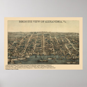 Poster OPINIÃO de OLHO de PÁSSAROS de ALEXANDRIA, mapa 