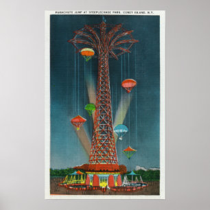 Poster Opinião de salto de pára-quedas do parque da