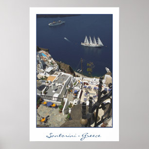 Póster Opinião de Santorini Caldiera (fotografia do