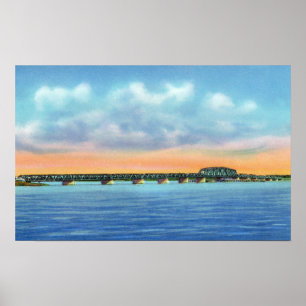 Poster Opinião distante do lago da ponte nova