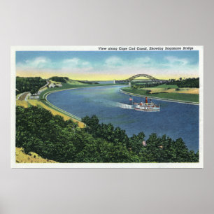 Poster Opinião do canal de Cape Cod da ponte de Sagamore