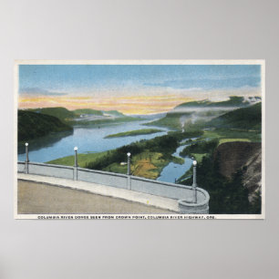 Póster Opinião do desfiladeiro do Rio Columbia do ponto
