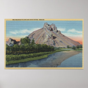 Póster Opinião do montículo & do rio de Malheur, Oregon