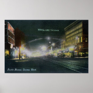 Póster Opinião do Nighttime da avenida pacífica