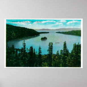 Poster Opinião esmeralda da baía no lago TahoeLake Taho