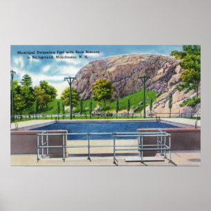 Poster Opinião municipal da piscina da rocha Rimmon