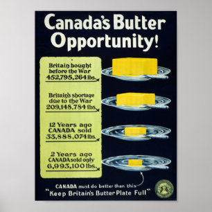 Póster Oportunidade da manteiga de Canadá (canvas)