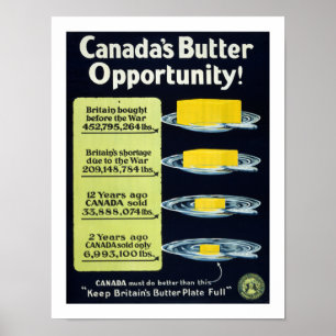Póster Oportunidade de Manteiga do Canadá (branca)
