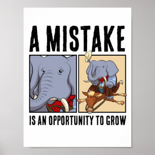 Poster Oportunidade Divertida de Elefante para Crescer Mo