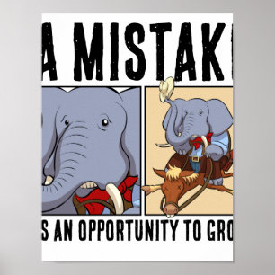 Poster Oportunidade Divertida de Elefante para Crescer Mo