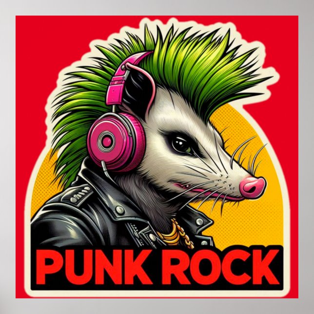 POSTER OPOSSUM PUNK ROCK VERDE 2 (Frente)