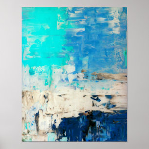 Póster "Oposto" à arte abstracta de turquesa