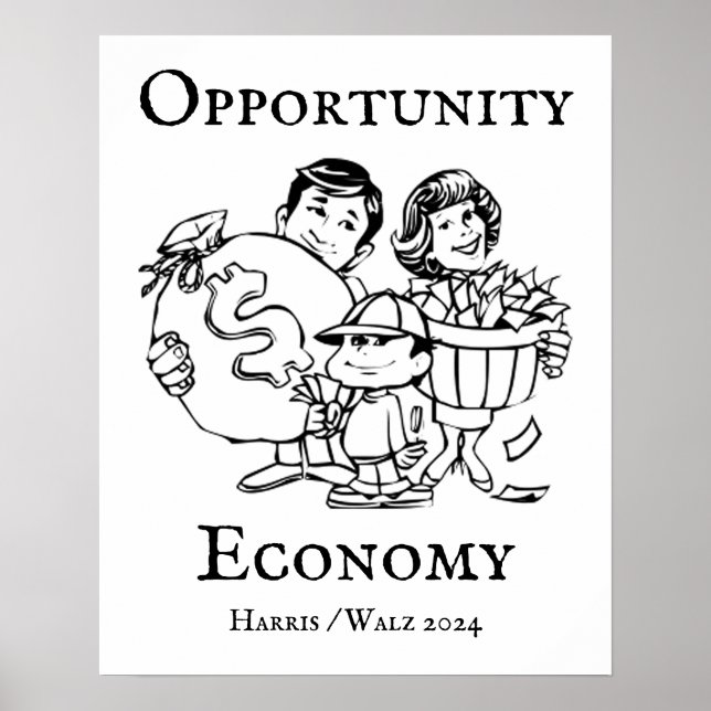 Poster Opportunity Economy Harris Walz 2024 (Frente)