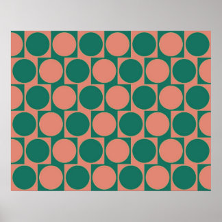 Póster Óptica Illusion Café Wall Effect Circles Rosa