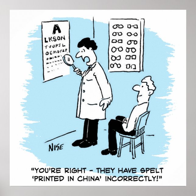 Poster Óptico fazendo um teste ocular (Frente)