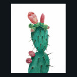 Póster Opuntia nas aquarelas<br><div class="desc">Opuntia com flores e botões pintados com aquarelas</div>