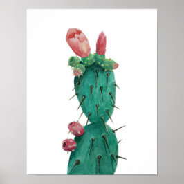 Póster Opuntia nas aquarelas