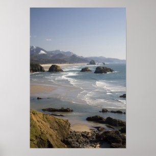 Póster OR, Costa do Oregon, Parque Estadual Ecola, vista