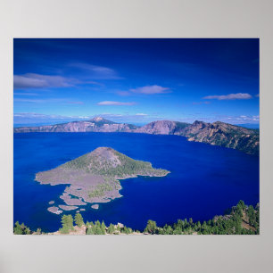 Póster OR, Crater Lake NP, Wizard Island e Crater