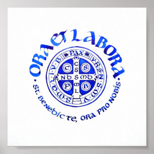 Poster Ora et Labora - Azul