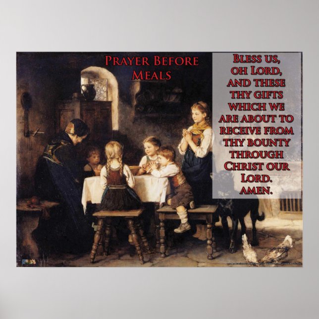 Póster Oração Antes Das Refeições (Frente)