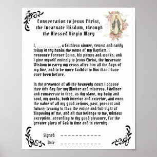 Poster oração católica para Jesus Virgem Maria
