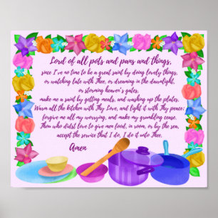 Poster Oração da Cozinha Senhor de Potes e Pans Wall Art