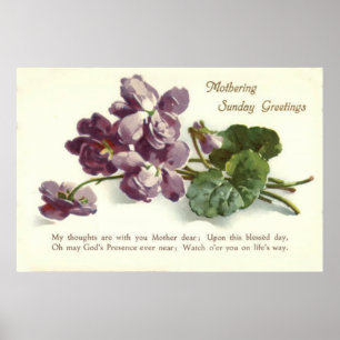 Poster Oração da Flor Roxa Domingo Dia das Mães