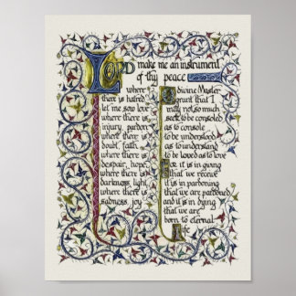 Poster Oração da Paz de São Francisco de Assis