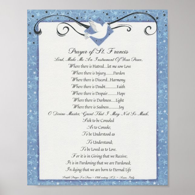 Póster Oração da Rua Santo. Francisco de Assisi 15:17 Par (Frente)
